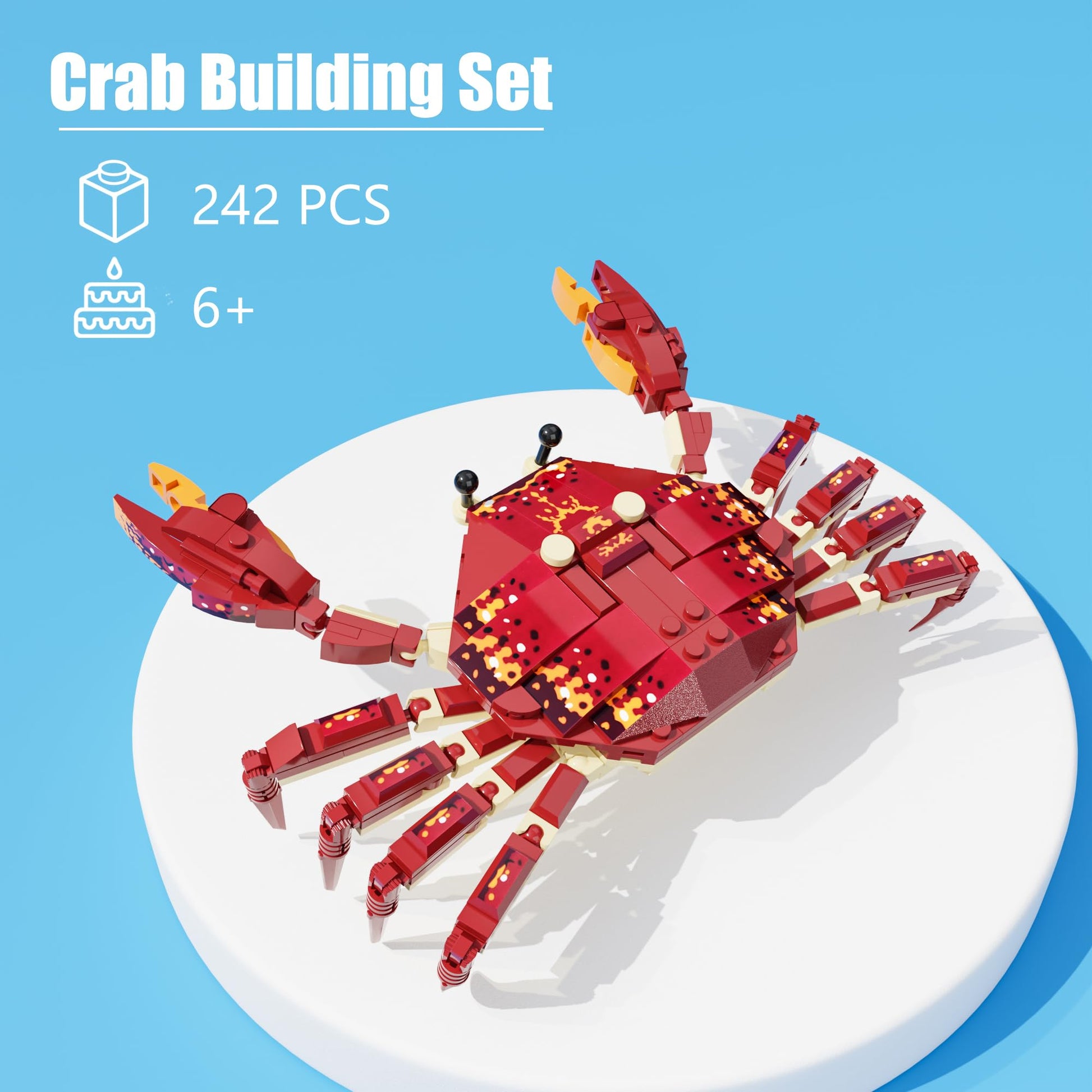 Neomoner Ocean Animal Building Blocks, Deep Sea Creatures Building Toy Set for Kids Boy Girl Crab(242PCS)