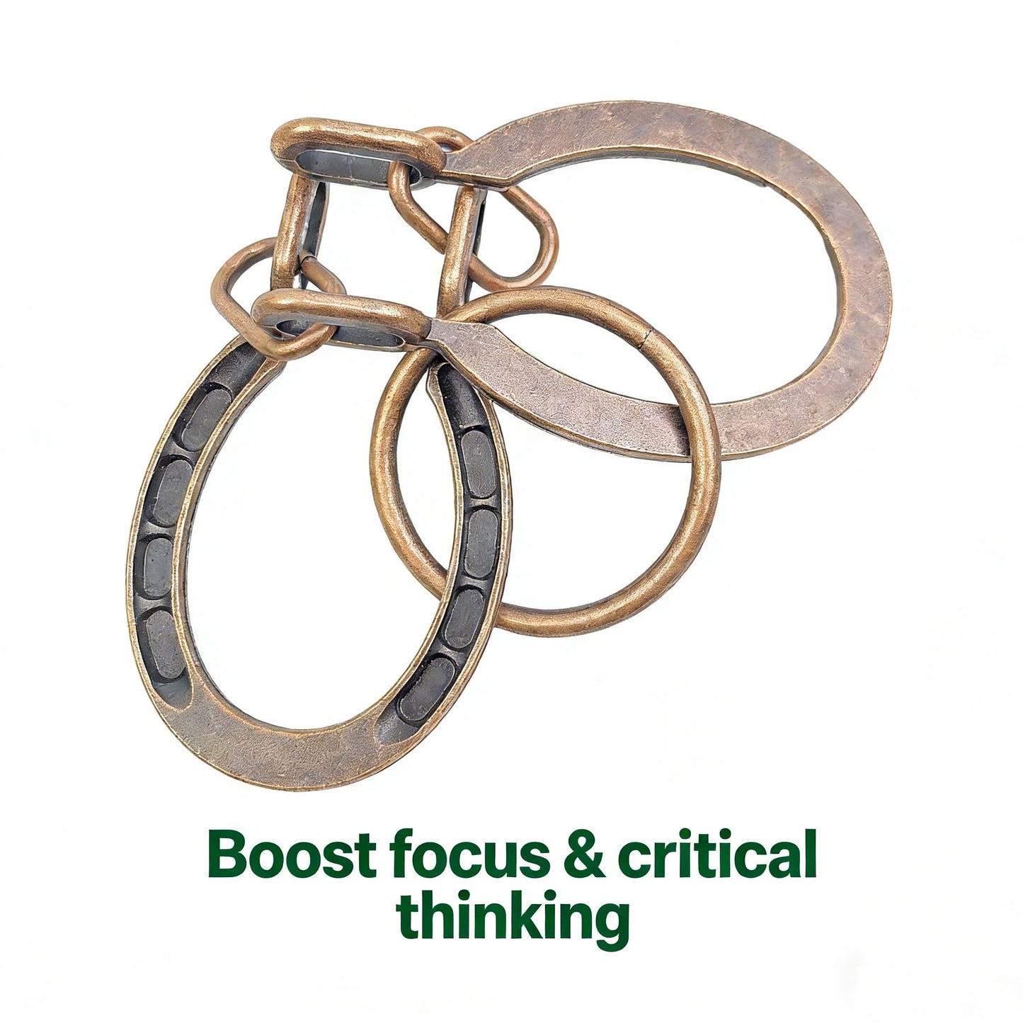 MAGIKON Traditional Brain Teaser, Classical Metal Horseshoe Puzzle Bronze