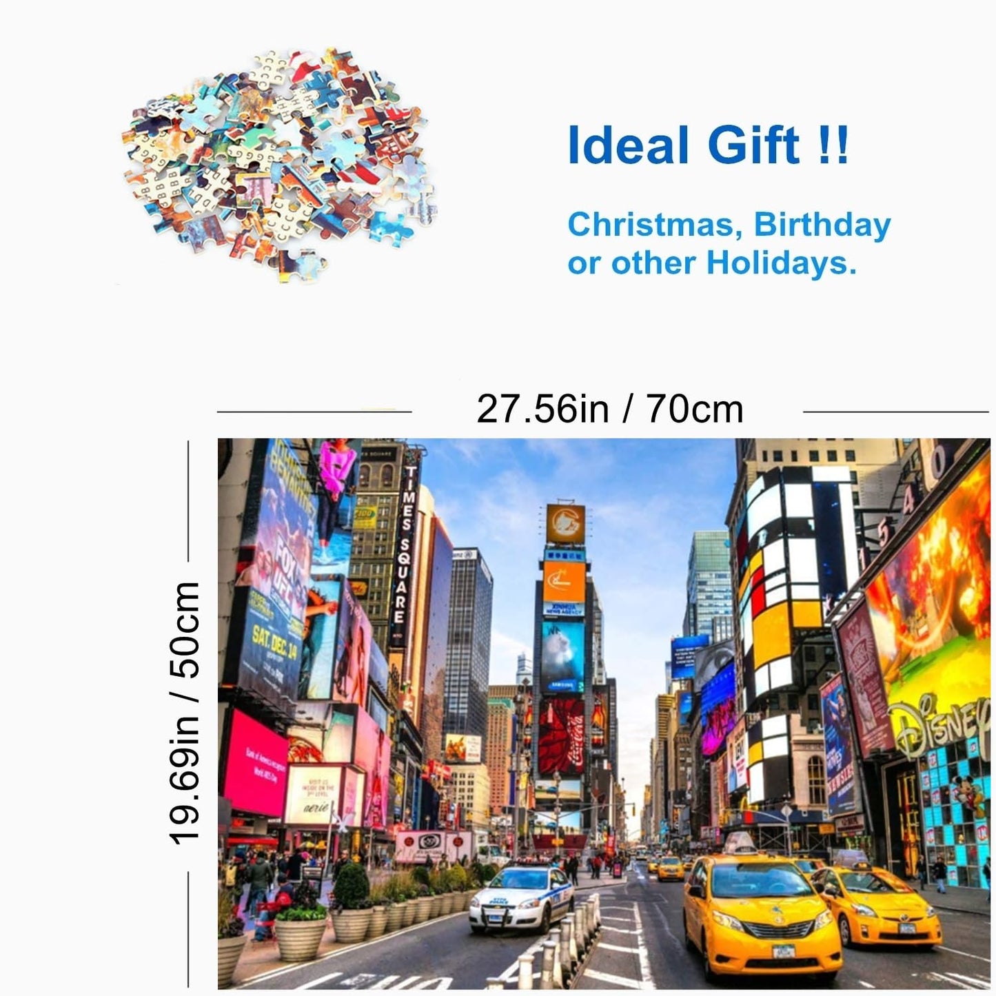 Jigsaw Puzzles for Adults 1000 Piece New York Times Square 27.56 x 19.69 Inch Puzzles 1000 Pieces for Adults Kids Educational Game Challenge Toy New