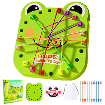 TSFGDYL Frog Brainy Knots Game,Rope Untangling Puzzle Game,Educational Strategy Board Game for Kids & Adults, Family Travel Party Toys, Gifts for All