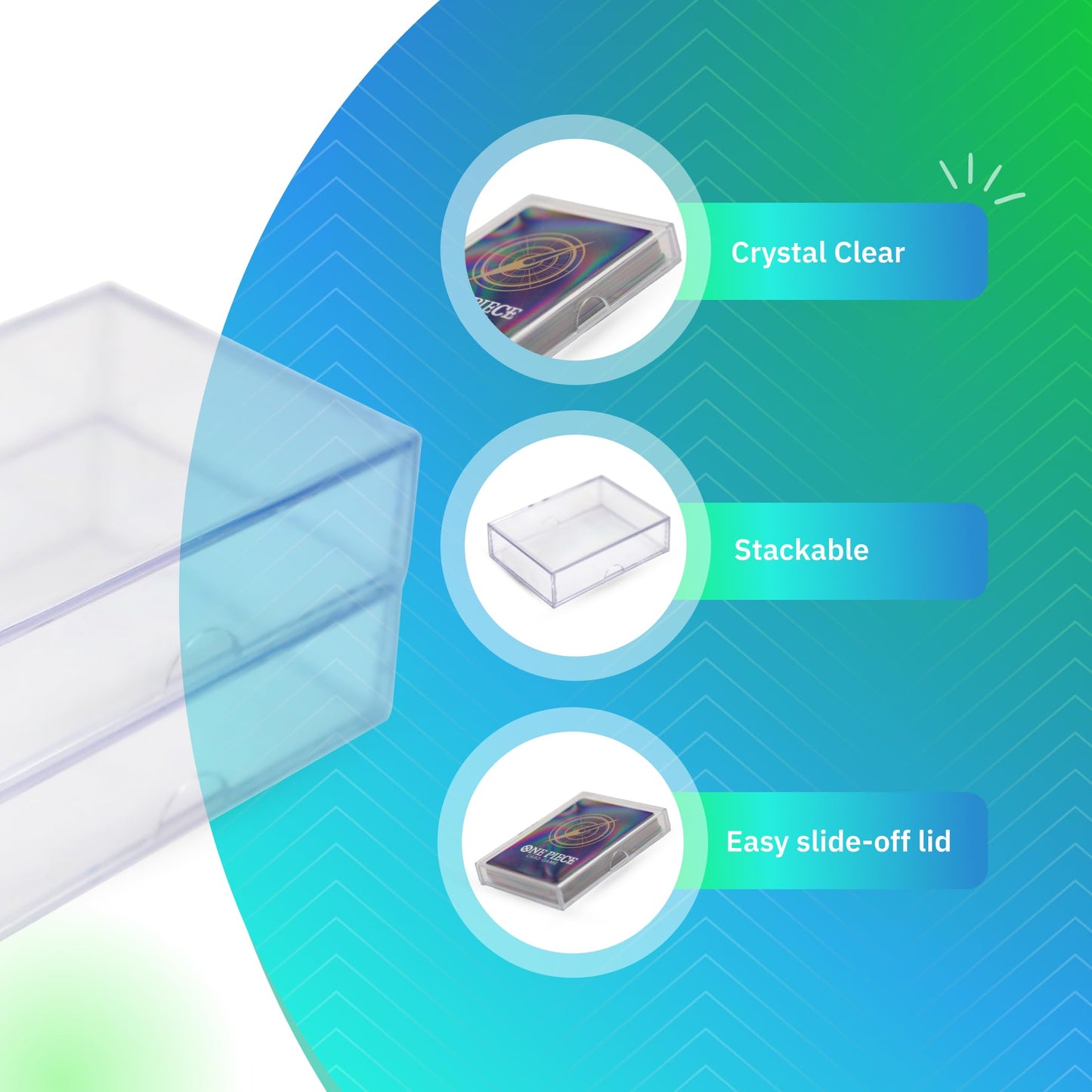Gary Plastic Packaging 10-Pack Clear Acrylic Card Storage Boxes with Lids - Holds 52 Playing Cards or 50 Standard Trading Cards Each, Stackable