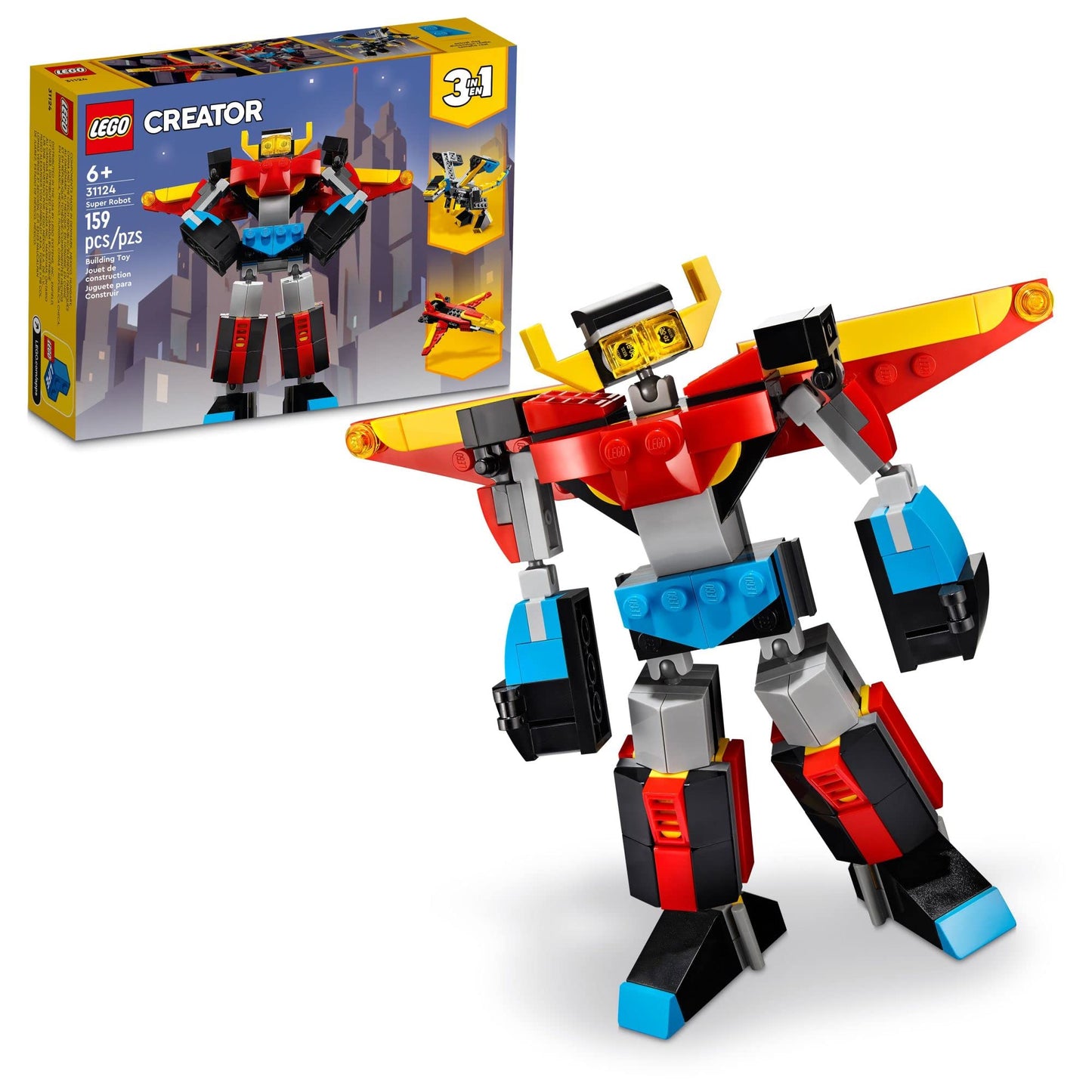 LEGO Creator 3 in 1 Super Robot Building Kit, Kids Can Build a Toy Robot or a Toy Dragon, or a Model Jet Plane, Makes a Creative Gift for Kids, Boys,