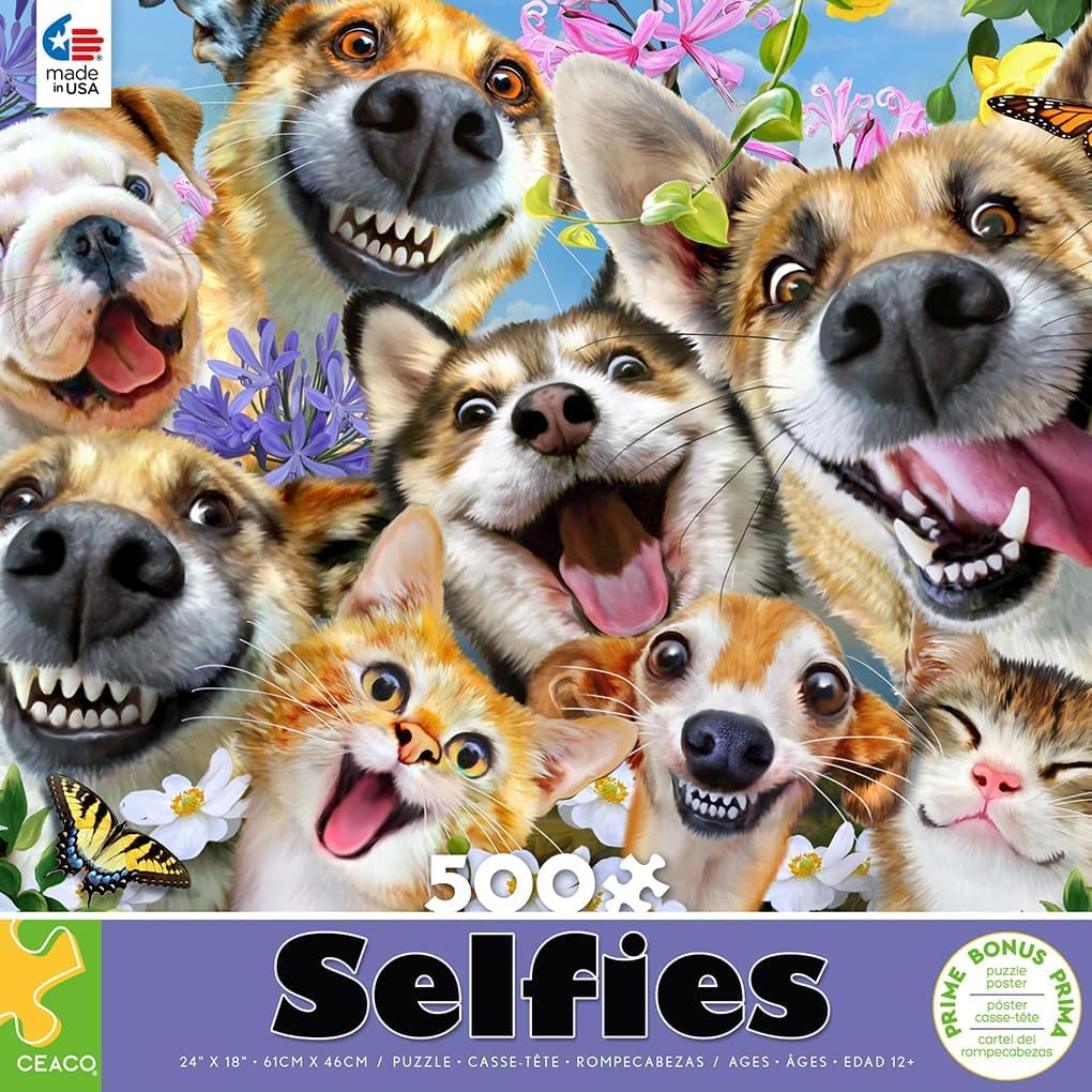 Ceaco - Companion Selfies - 500 Piece Jigsaw Puzzle for Adults