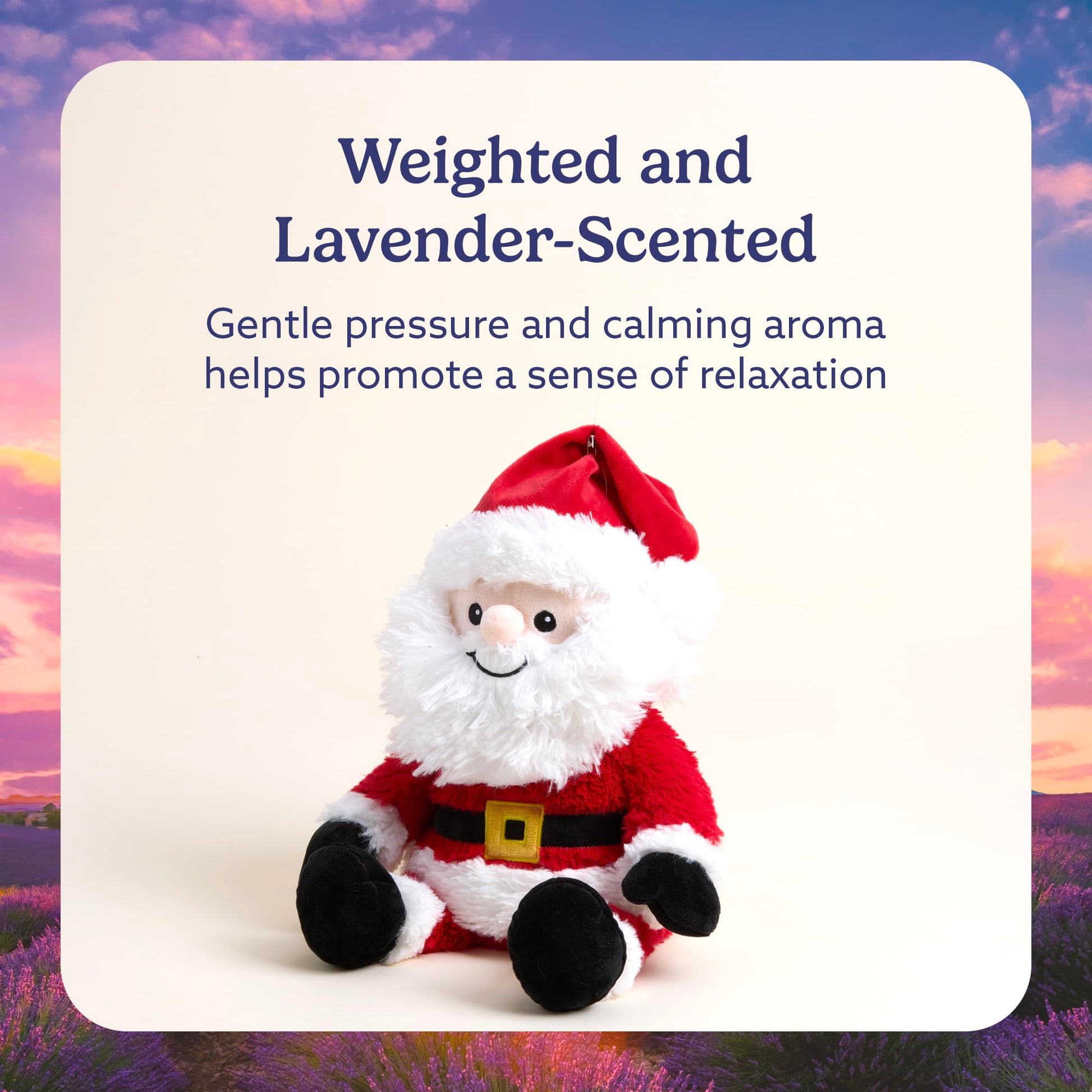 warmies Microwavable & Weighted Stuffed Animals, Santa - Heated Stuffed Animal Plushie for Warmth & Comfort - Christmas Winter Soft Plush Toys