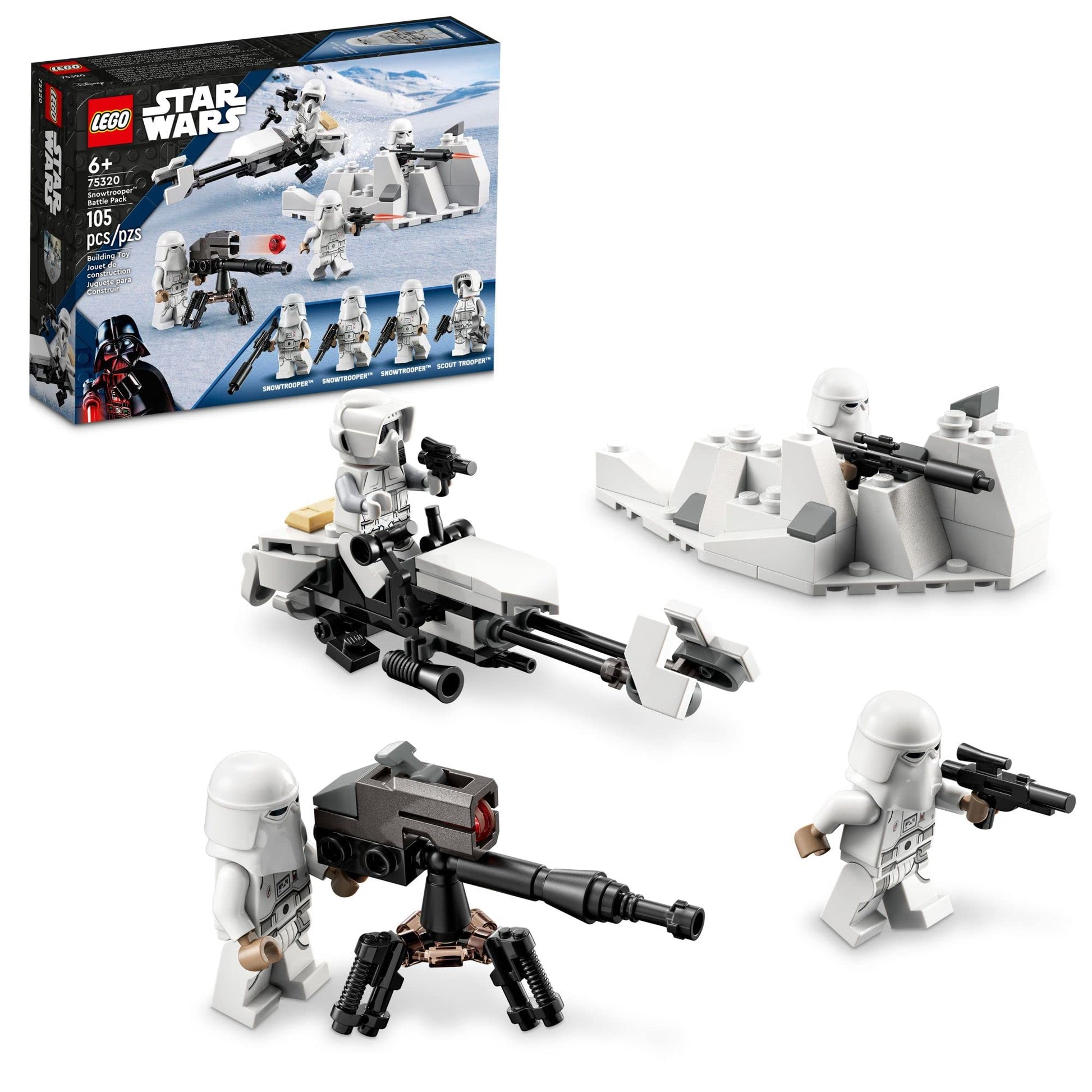 LEGO Star Wars Snowtrooper Battle Pack 75320 Set, Building Toy with 4 Figures, Blasters and Speeder Bike, Gift Idea for Grandchildren, Kids, Boys and