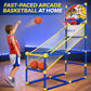Liberty Imports Kids Arcade Basketball Game Set with Automatic Ball Return, Indoor Mini Basketball Hoop Shooting Game, Includes 2 Inflatable Balls