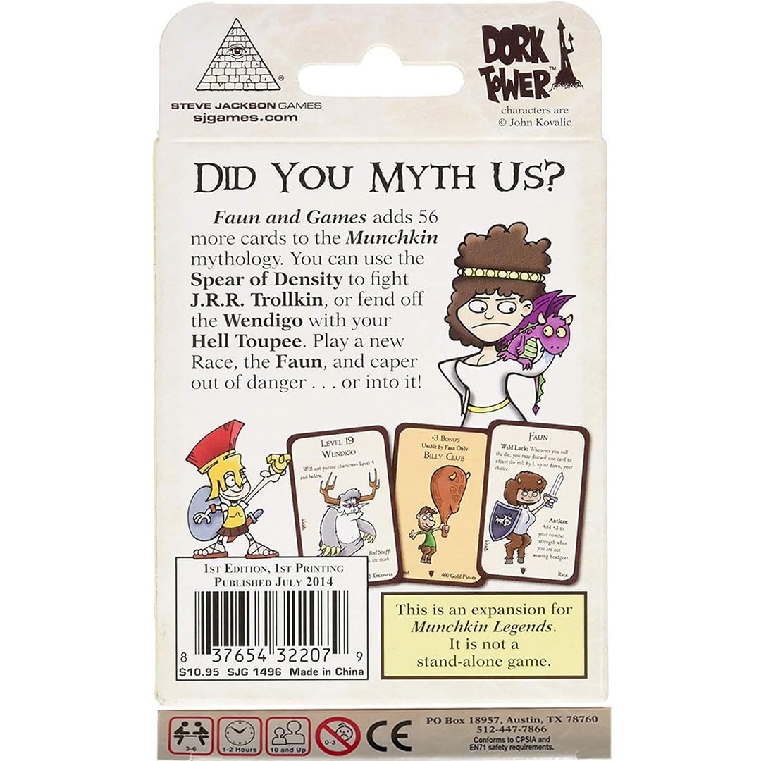 Munchkin Legends 2 - Faun and Games Card Game (Expansion) | 56-Card Expansion | Adult, Kid & Family Game | Fantasy Adventure RPG | Ages 10+ | 3-6