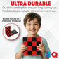 Hi-Q 3-in-1 Chess, Checkers & Tic-Tac-Toe Game Set - Double-Sided Folding Board - Staunton Style Pieces & Interlocking Checkers - Classic Strategy