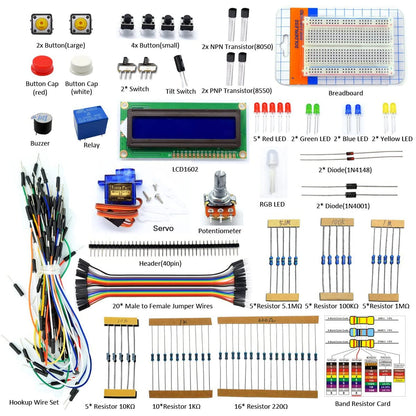Adeept Project LCD 1602 Starter Kit for Raspberry Pi 4 3 2 Model B+ B Servo Motor Relay Beginner Small DIY Kit Compatible with Raspberry Pi 2b+