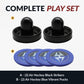 Hathaway Air Hockey Pucks and Paddles Set - Two Ergonomic 3.75-inch Pushers and Four 2.87-inch ABS Table Hockey Pucks - Durable Game Accessories