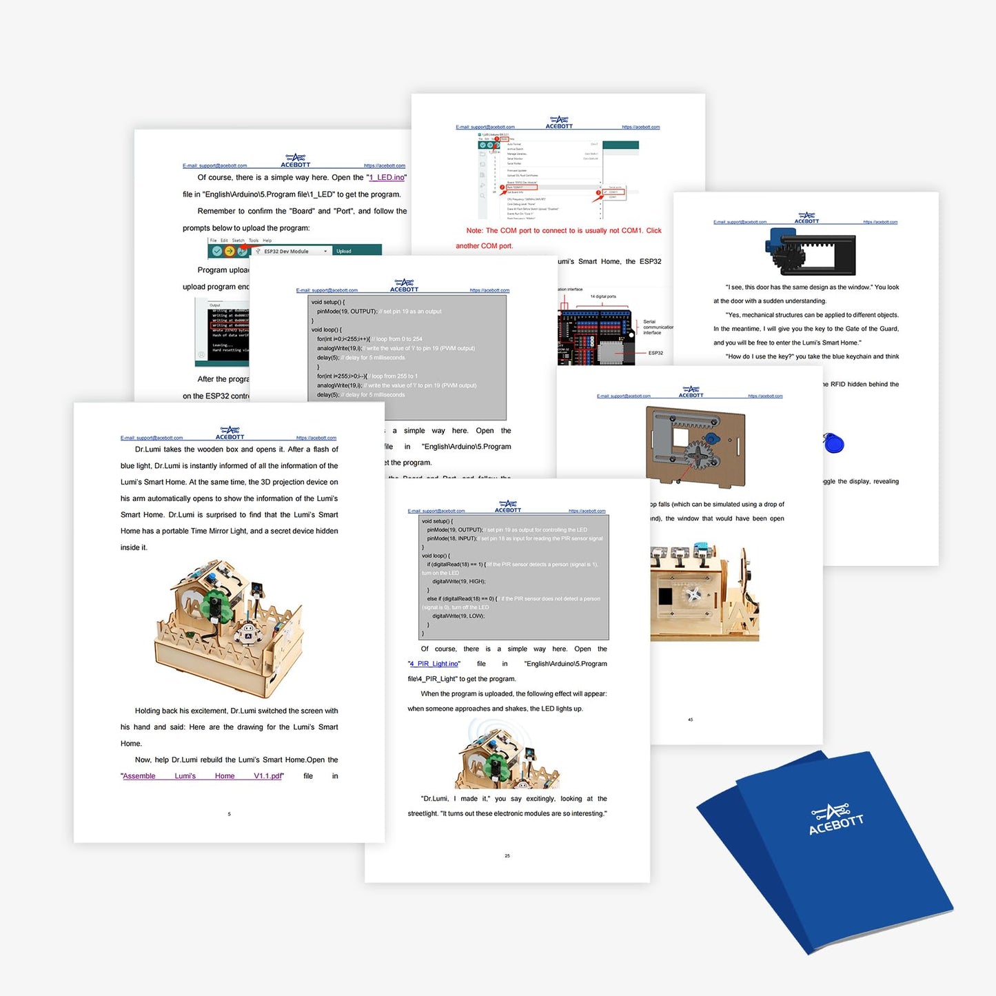 ACEBOTT ESP32 Smart Home IoT Starter Kit, STEM Kit Compatible with Arduino IDE, Stem Toys Coding Kit with House Building, Sensors & App Control, STEM