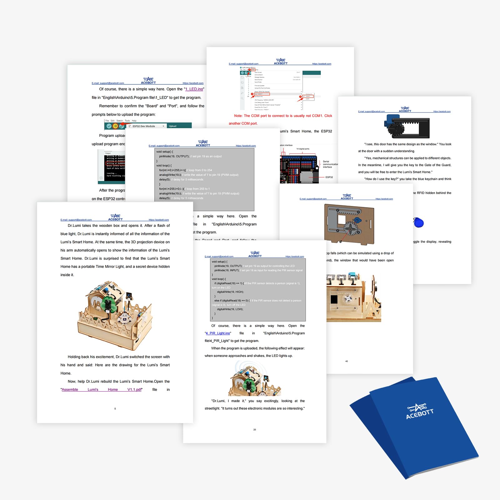 ACEBOTT ESP32 Smart Home IoT Starter Kit, STEM Kit Compatible with Arduino IDE, Stem Toys Coding Kit with House Building, Sensors & App Control, STEM