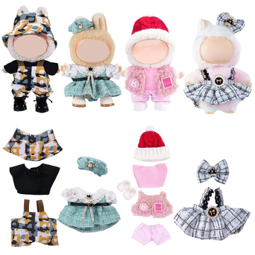 4 PCS - 17 cm Doll Clothes Sets (excluding Dolls), Dress and Work Pants Sets, Suitable for 17 cm Accessories Sets, Cute Dressing Clothes, Unique Style
