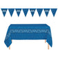 Oojami Cowboy Tablecloth 4 Pack - Western Bandana Plastic Table Cover 54" x 108" with 2 Pennant Banners, Disposable Waterproof Country Tablecloths