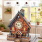 Rnfinewow 3D Puzzles for Adults-Cuckoo Clock, Swiss Igloo Clock Kit (with Pendulum), Wooden Puzzles for Adults Home Decor DIY Watch Making Kit