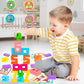 Montessori Wooden Number Building Blocks Toys for Toddlers Kids Stacking Number Blocks 1-10 Preschool Math Learning Educational Toys for 3 4 5 Year