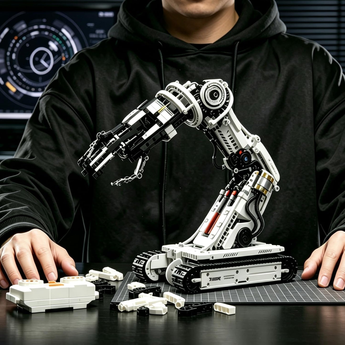 MOQIDI Remote Control Technic Robotic Arm Building Set,Coding for Boys 8-12