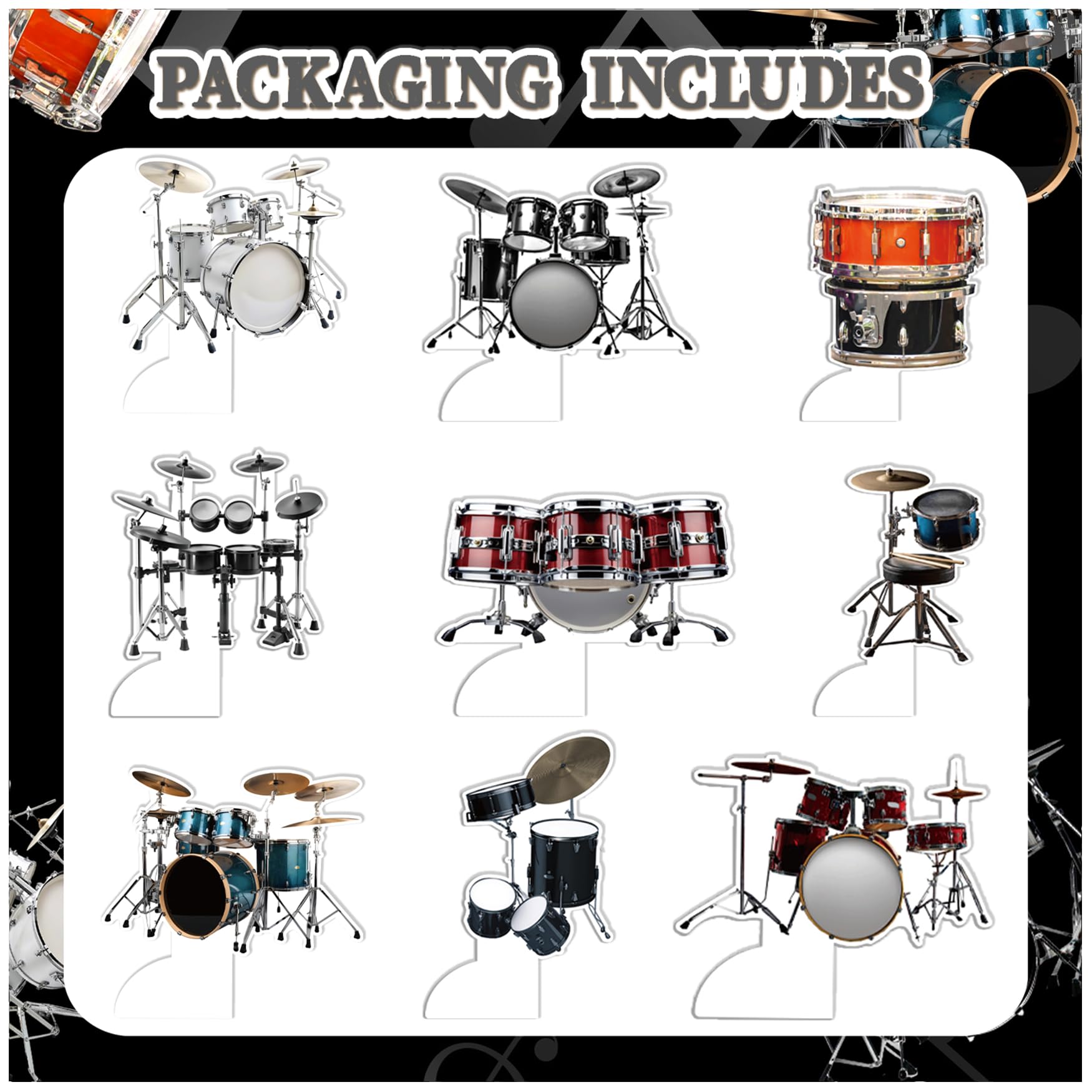 9 PCS Drum Honeycomb Centerpieces Table Decorations Drum Table Centerpieces for Drum Party Supplies Drum Birthday Party Decorations Drummers Birthday
