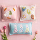 Mud Pie Easter Bunny and Carrots Felted Mini Pillow