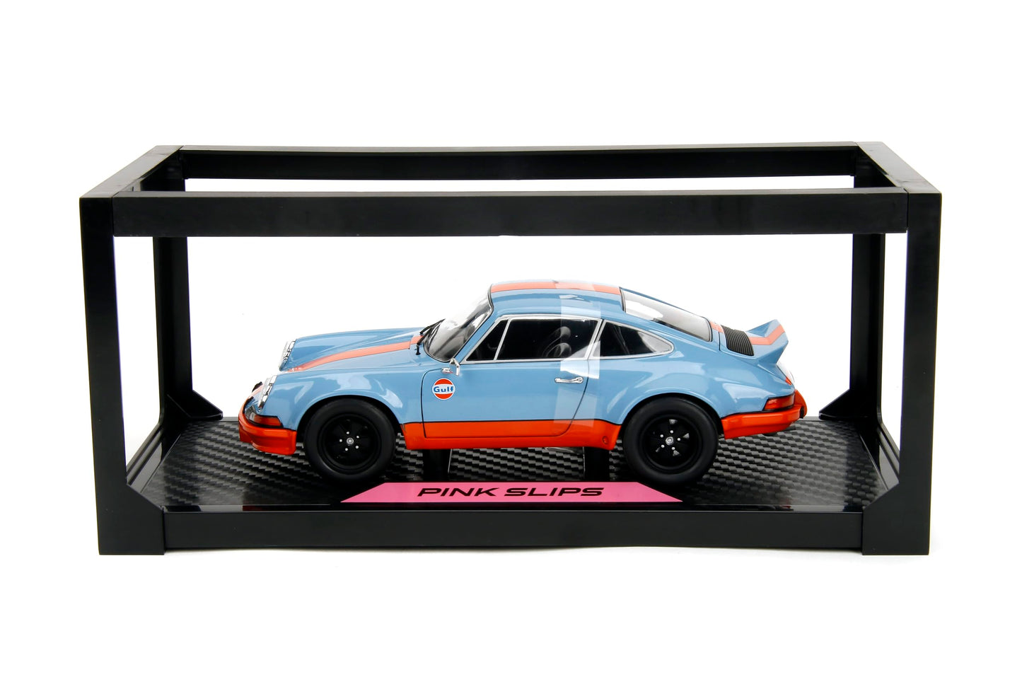 Jada Pink Slips 1973 Porsche 911 RSR - 1:18 Scale Diecast Model with Gulf Livery, Opening Doors and Working Steering - for Collectors and Enthusiasts