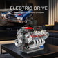 Mould King 10171 V8 Engine Model Kit That Works, 8 Cylinder Car Engine with Motor, Building Blocks Collectibles for Adults, STEM Build Set (487