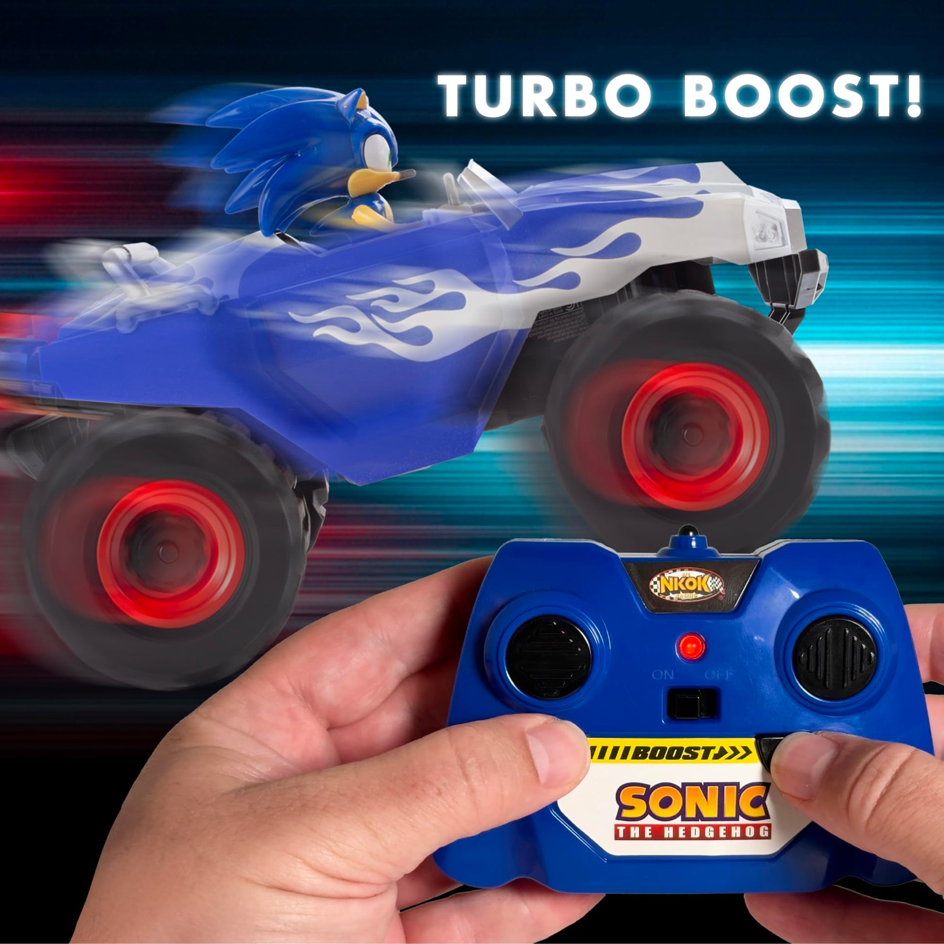 NKOK Sonic Racing CrossWorlds: Sonic Monster Truck, RC Car, 2.4GHz