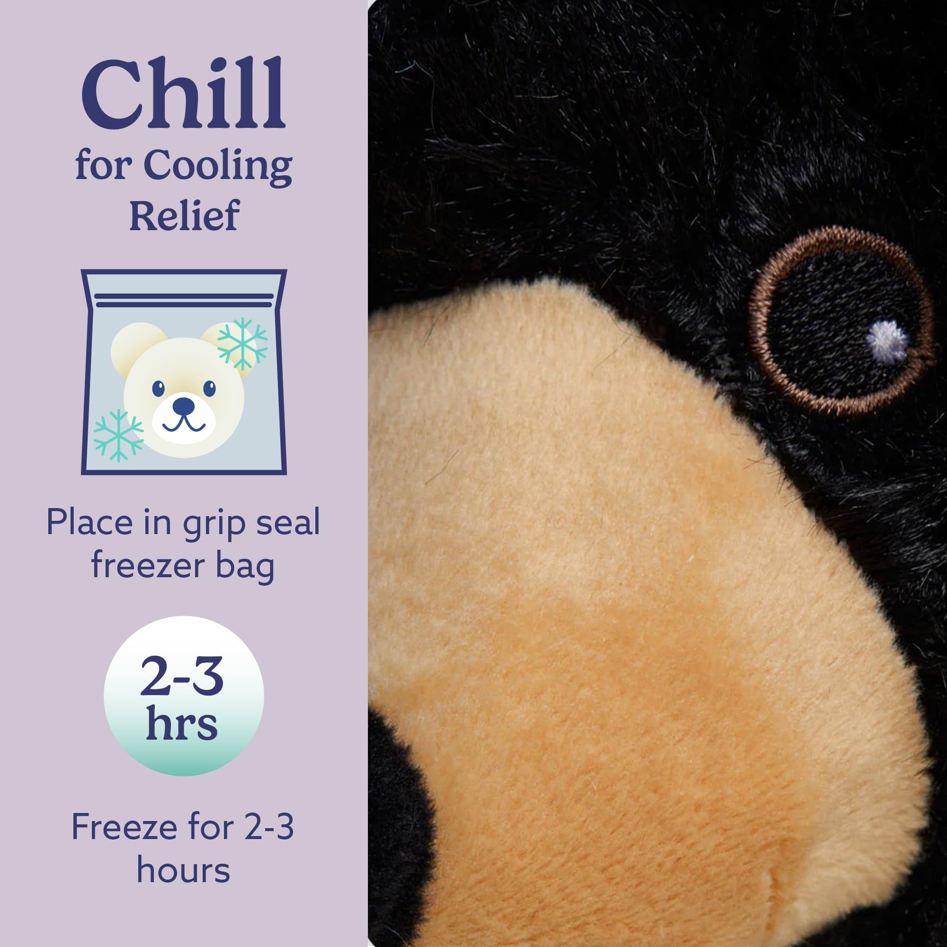 warmies Microwavable & Weighted Stuffed Animals, Black Bear - Microwavable Heat Therapy - Weighted Plushie Comfort - Stuffed Animal Heating Pad -