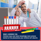 TEKEFT Set of 6 Assorted Color Plastic Test Tube Set with Caps and Rack Scientific Experiment(1 Set)
