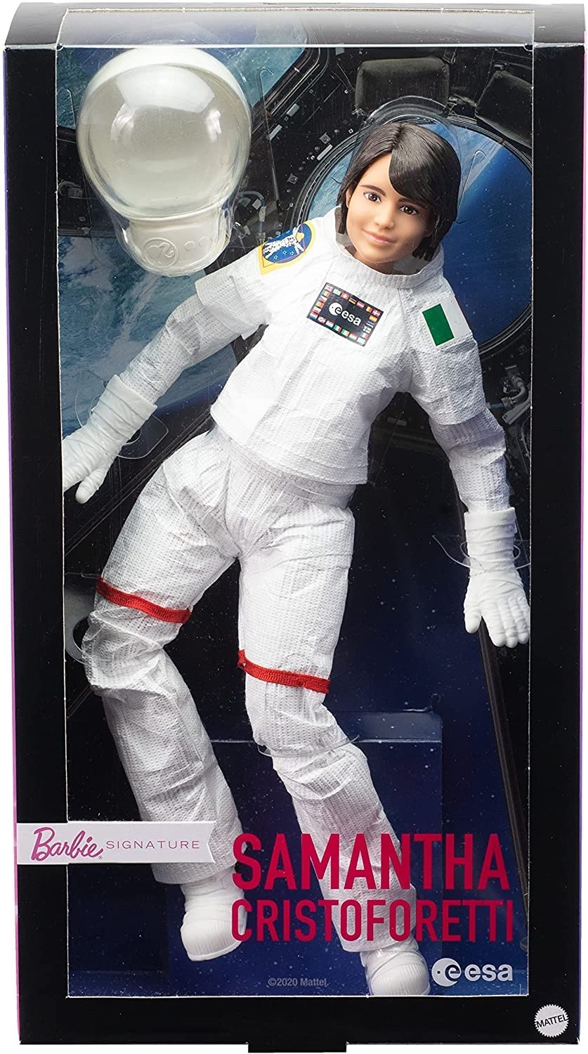 Barbie Signature Role Models ESA Astronaut Samantha Cristoforetti Doll (11.5-in Brunette) Wearing Realistic Spacesuit, Gift for 6 Year Olds and Up
