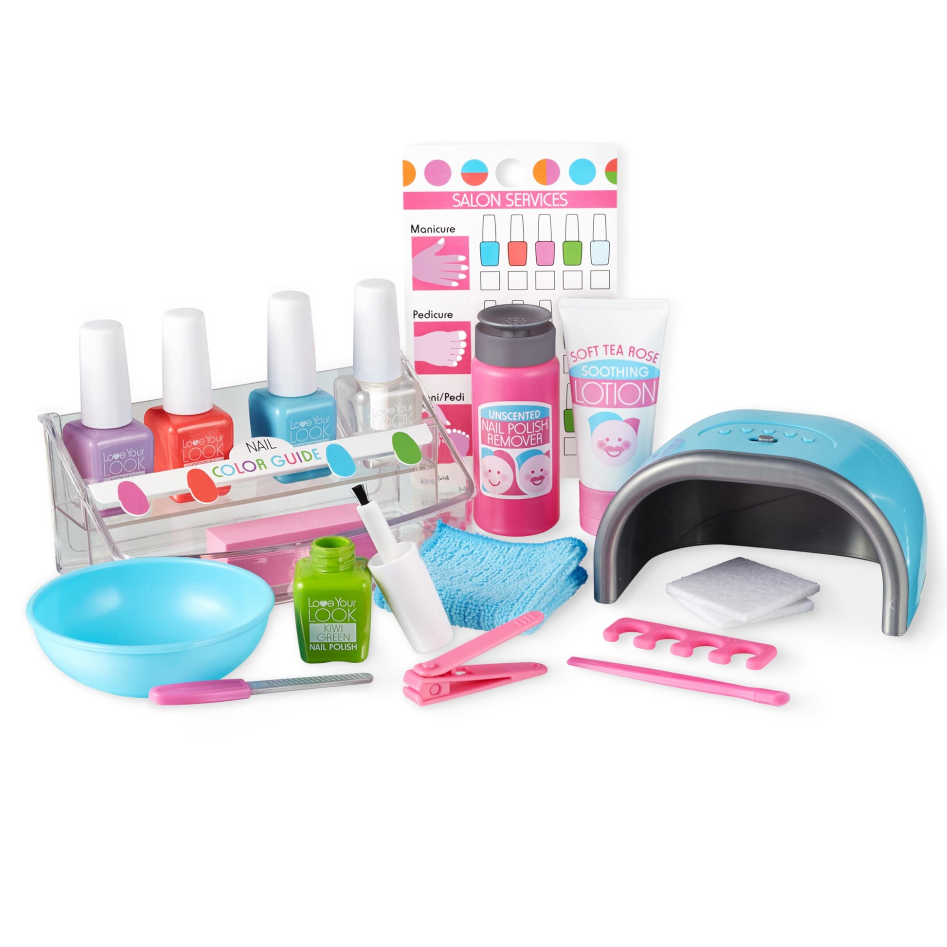 Melissa & Doug Love Your Look Pretend Nail Care Play Set - 20 Pieces for Mess-Free Play Mani-Pedis (Does NOT Contain Real Cosmetics), Pink