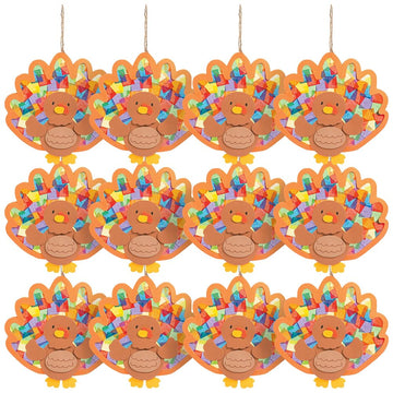 Turkey Tissue Acetate Craft Kit - 12 - Crafts for Kids and Fun Home Activities