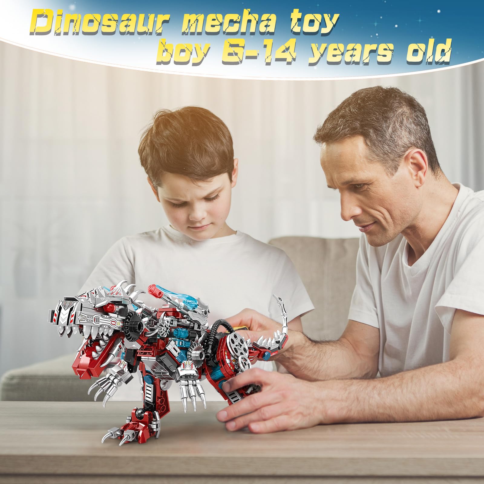 BDXEJV STEM 2 in 1 Dinosaurs Building Kits 422PCS, Compatible with Normal Dinosaurs Bricks, Toys for Kids Age 6-10 Year Old, Educational Building Sets
