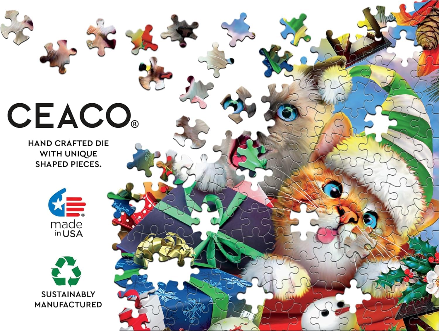 Ceaco - Selfies Holiday Cats - 500 Piece Jigsaw Puzzle for Adults