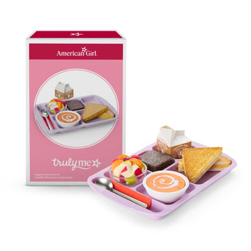 American Girl Truly Me 18-inch Doll Hungry for Hot Lunch Playset with Sandwich, Soup, Fruit, and Brownie, For Ages 6+