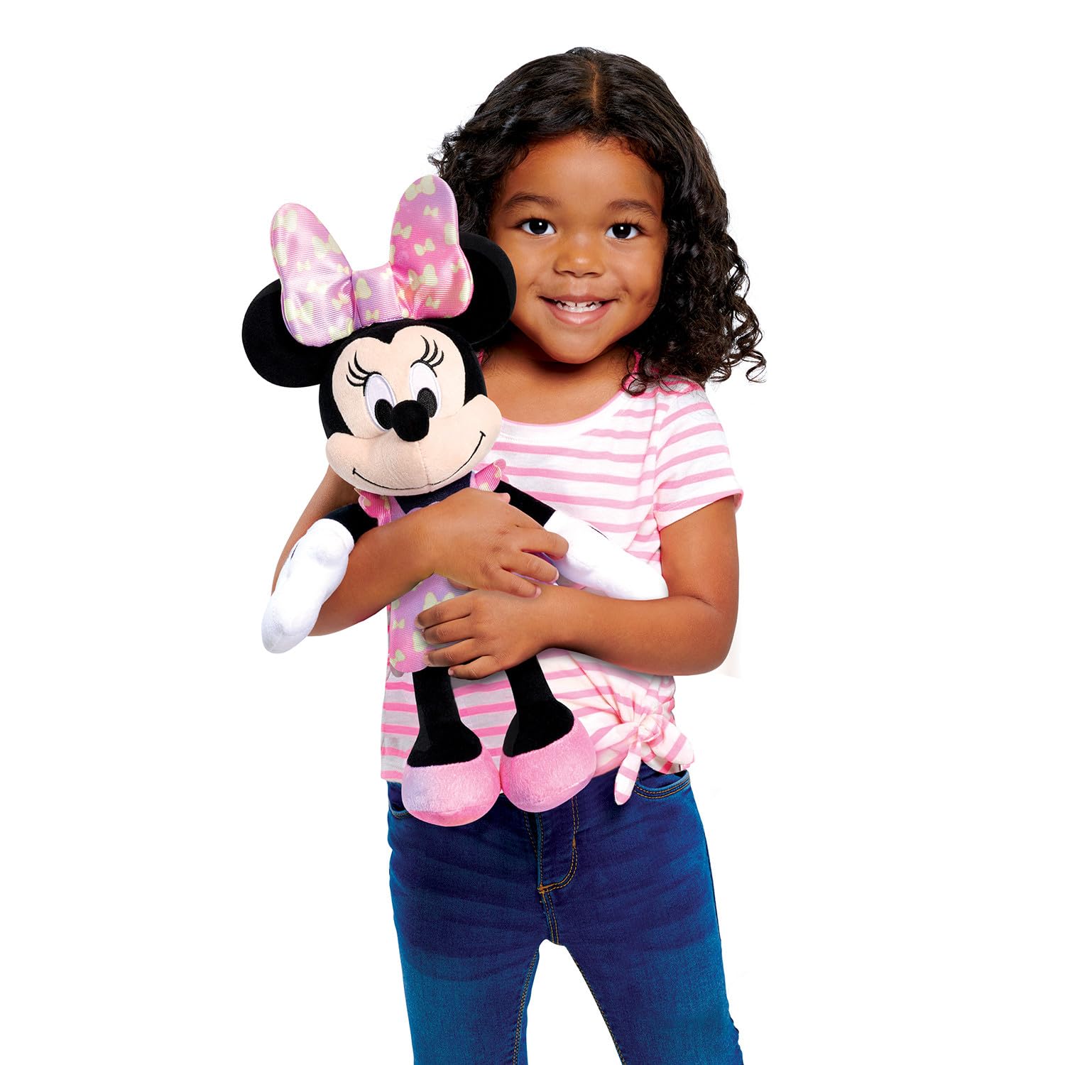 Disney Junior Minnie Mouse Fashion Bow 14-inch Plush Stuffed Animal with Lights and Sounds, Kids Toys for Ages 3 Up by Just Play