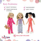 Emily Rose 14 & 14.5 Inch Doll 8-Piece Pajama Bundle | Seasonal PJs Gift Set with Teddy Bear and Bunny Slippers | USA Brand 14” Doll Pajamas | Fits