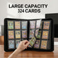 Toploader Binder, Trading Card Binder Holds 324 Cards 9 Pockets, Waterproof PU Leather & Anti-Yellowing PP Inserts, Ridge Tab Sorting Portable Top