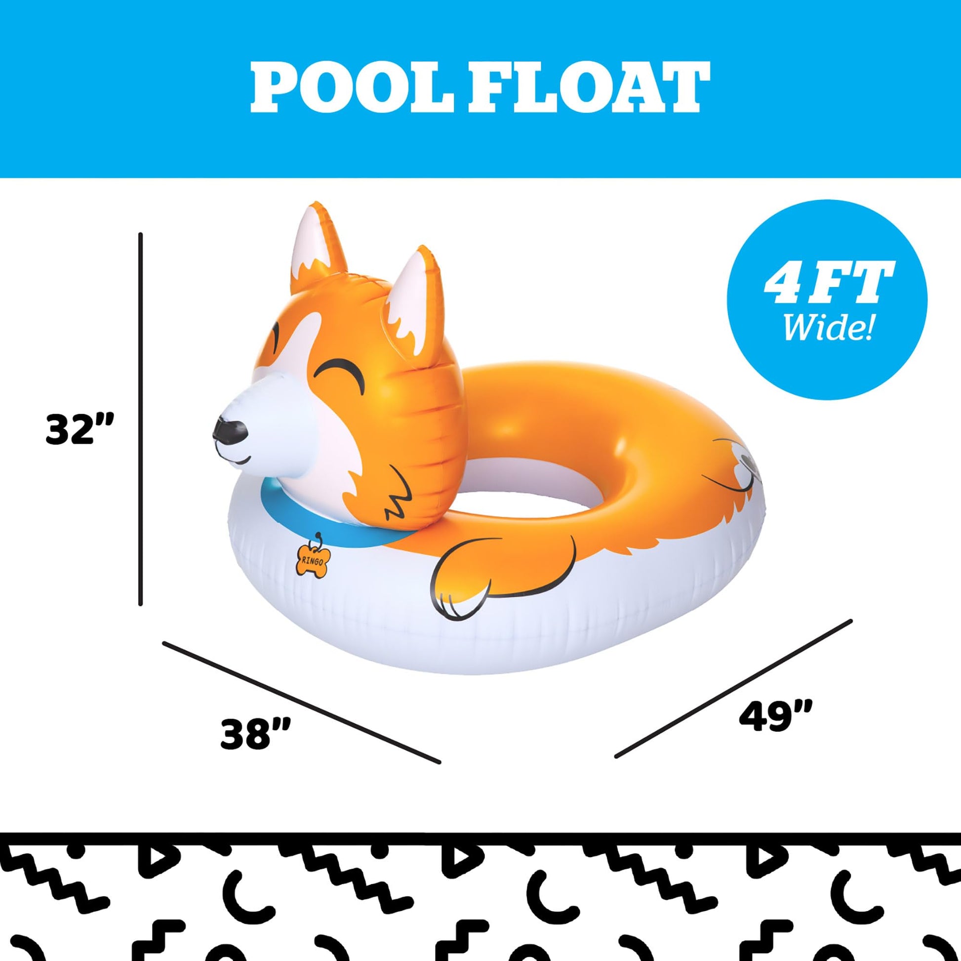 Giant Corgi Pool Float, Large Inflatable Animal Ride-in, Novelty Pool Party Lounger for Outdoor Summer Fun