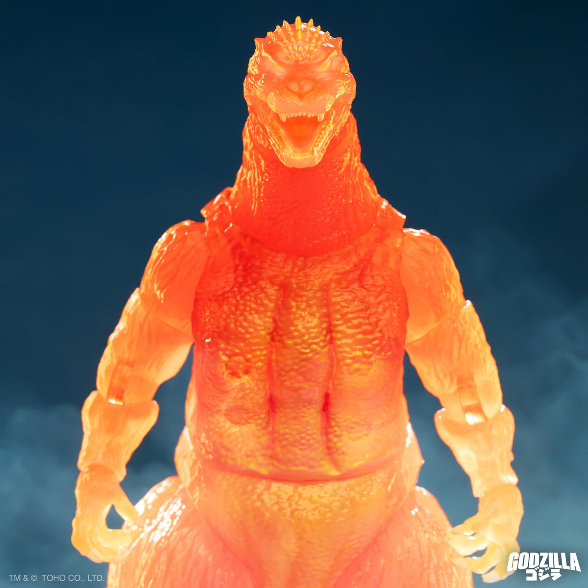 Super7 ULTIMATES! Toho Blazing Godzilla (1200º Clear Orange) - 8" Toho Godzilla Action Figure Classic Movie Collectibles and Retro Toys