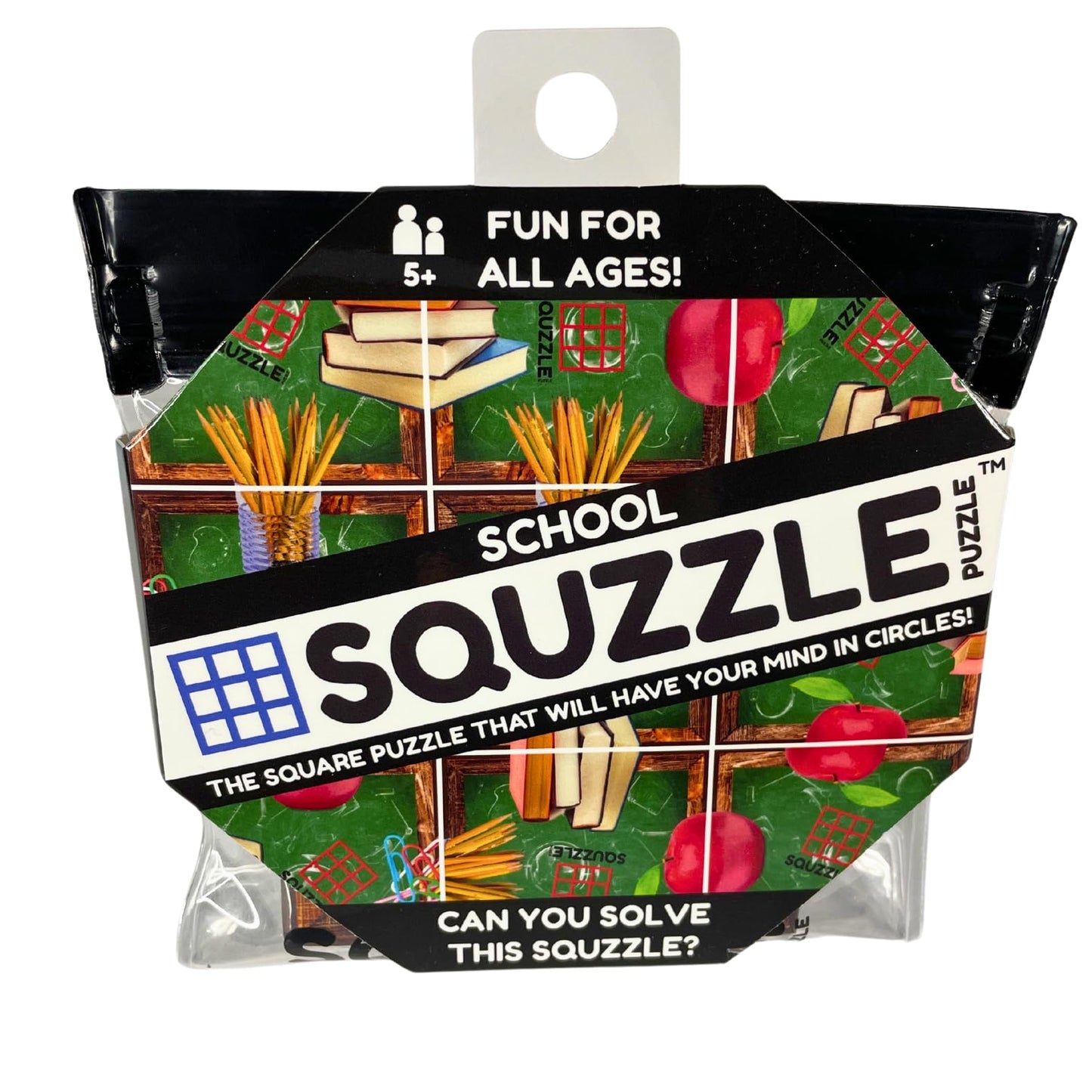 Squzzle Puzzle Brain Teaser | Screen-Free Mind Game | Great for Classrooms & Travel, Collect All Designs (School (Travel Pouch))