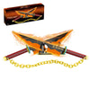 GHQYTPR Anime Dual Cleaver Building Set - 1478 Pieces Sound Ninja Sword Model with Golden Chain 82 Inch Huge Nichirin Style Weapon Flashy Cosplay Prop