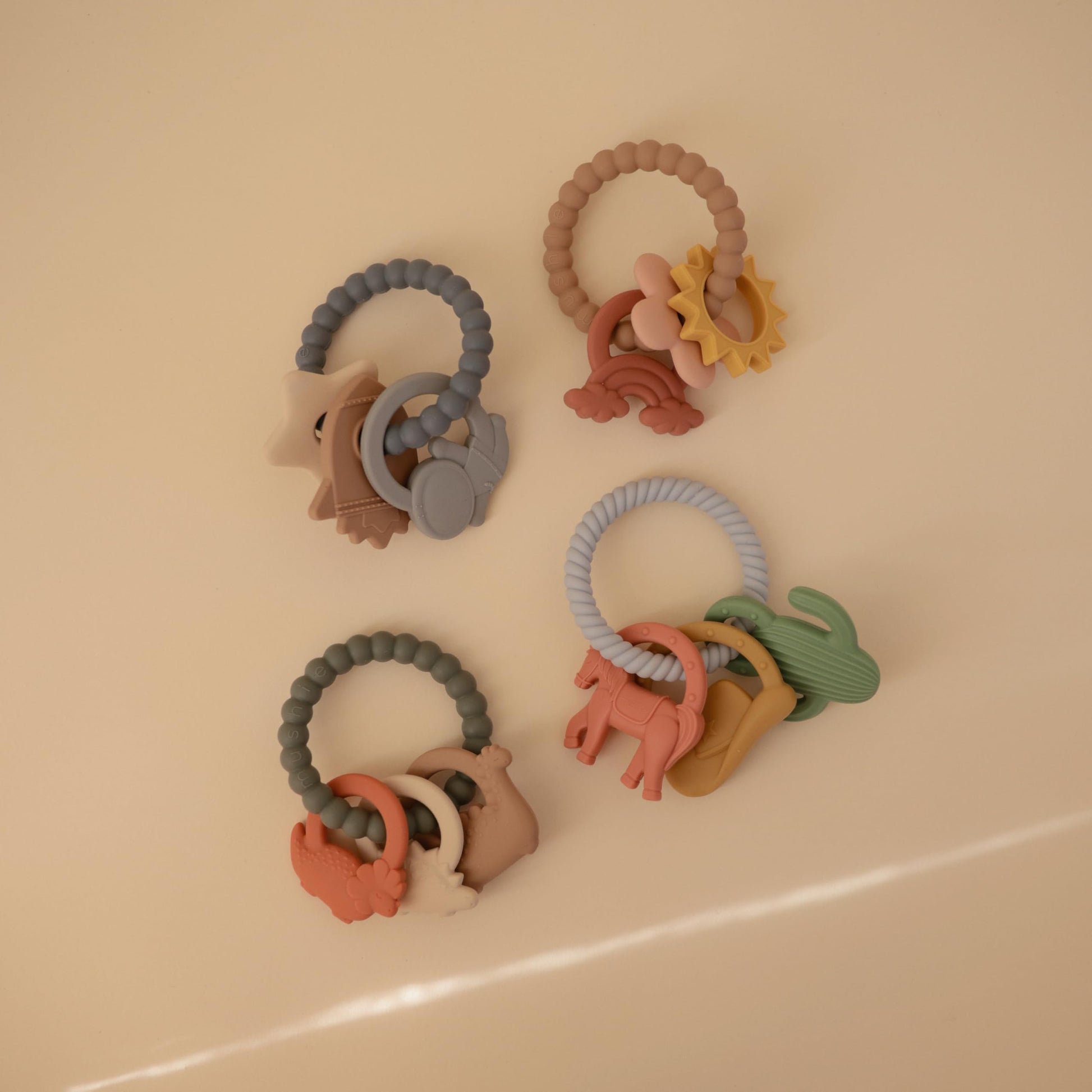 mushie Silicone Western Teething Ring Toy