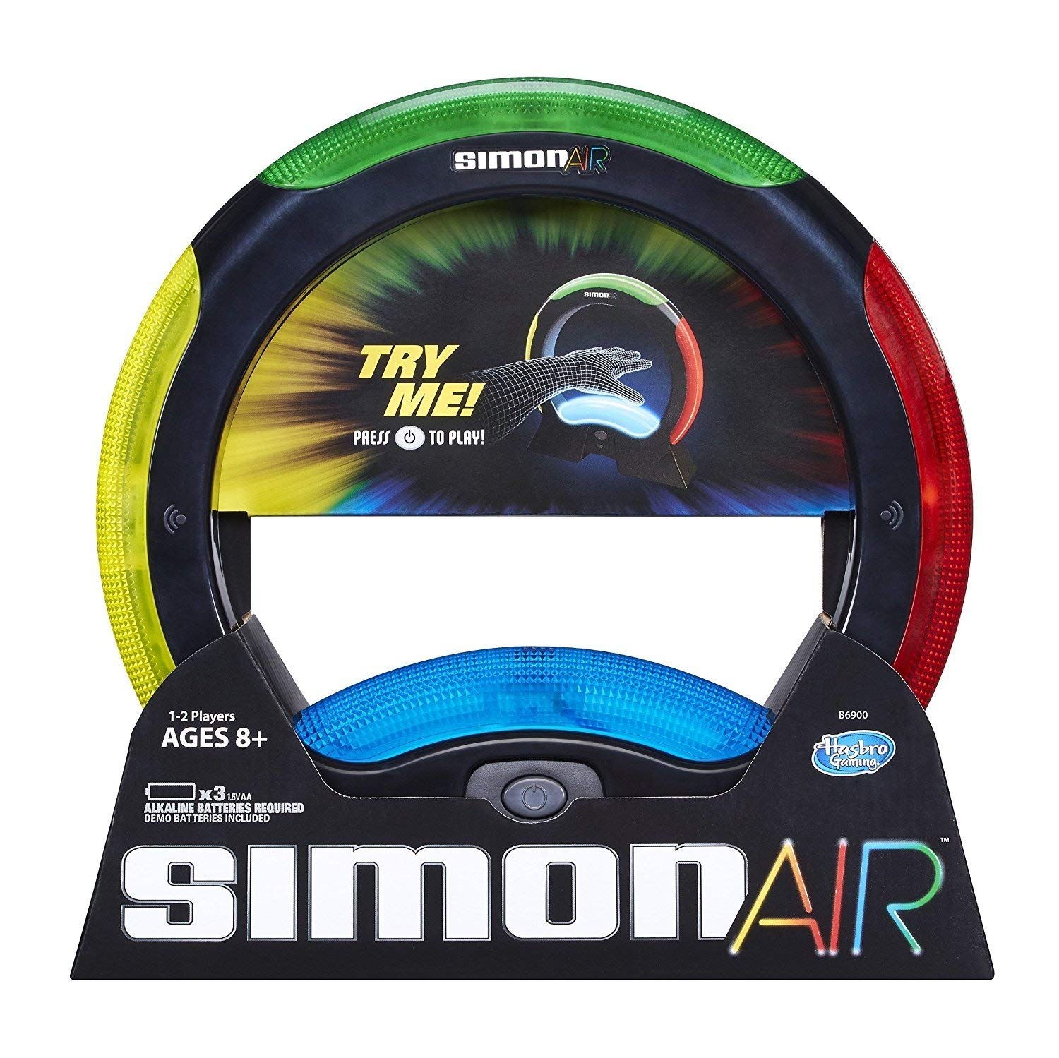 Hasbro Simon Air Game - Touchless Technology - Master the Moves to Win - Solo and 2 Player Mode - A Modern Twist on the Classic Game,96 months to 1188