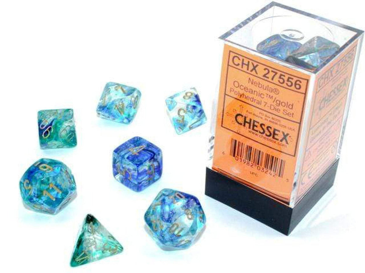 Chessex Polyhedral Dice Set: Nebula Luminary - Wisteria w/White (7)