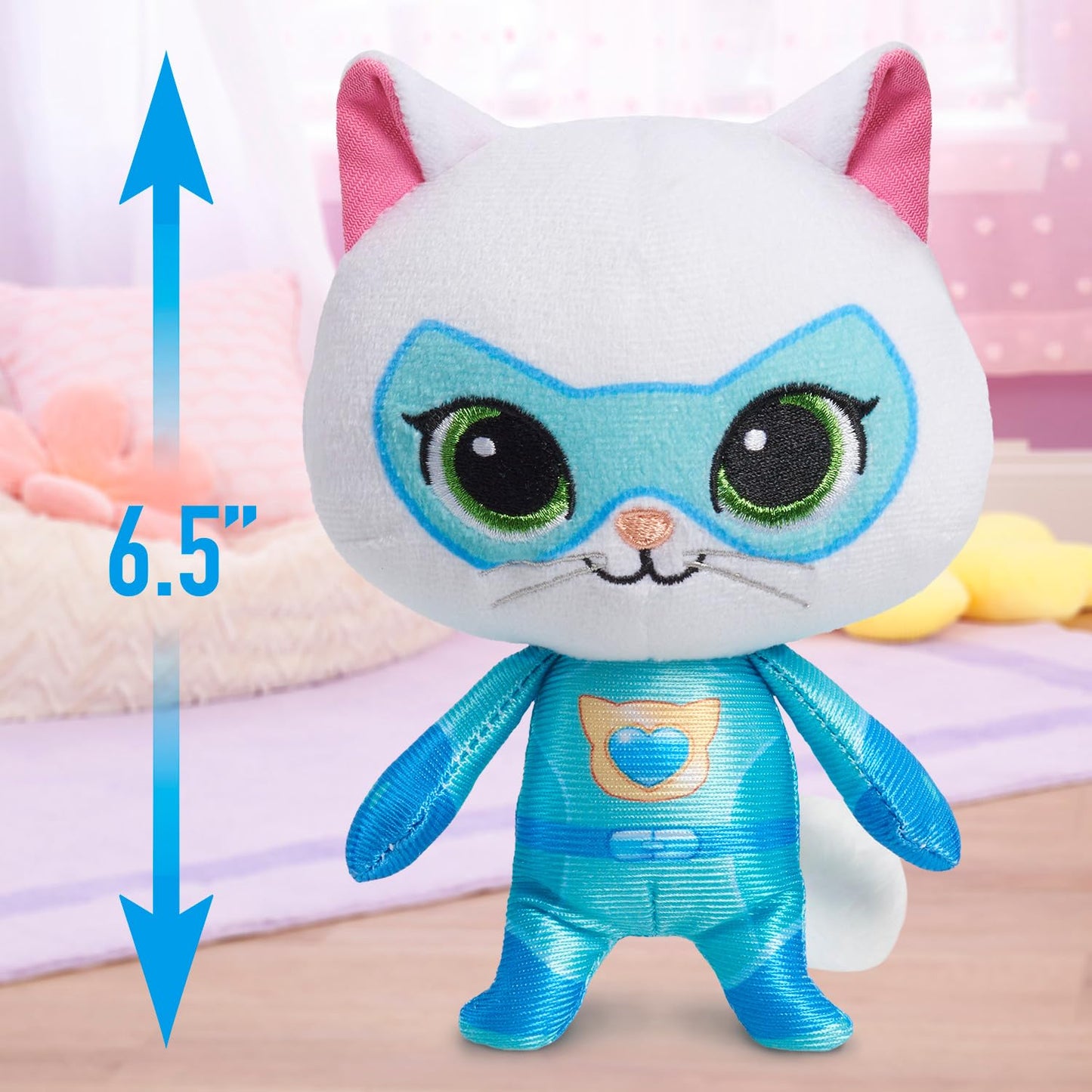 Disney Junior SuperKitties 6.5-inch Small Plush Stuffed Animal, Bitsy, Kitten, Easter Basket Fillers, Gifts, Presents, Kids Toys for Ages 2 Up by Just