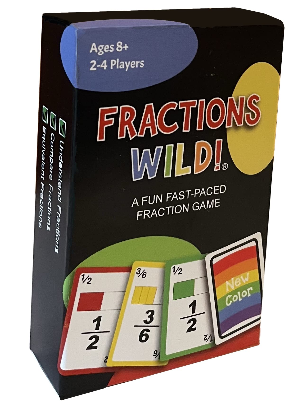 Fractions Wild - Match Fraction Number or Color to be The First to get rid of All Your Cards! Easy to Learn, Fun to pla Math Game for 3rd, 4th, 5th