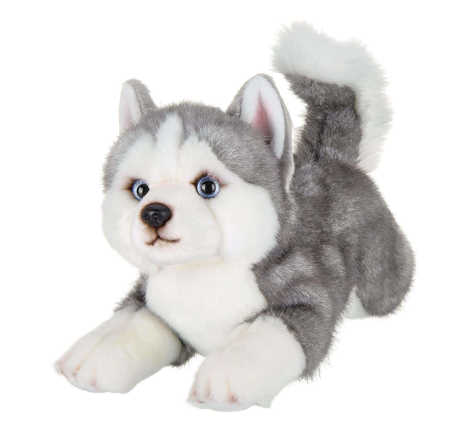 Bearington Explore 13-Inch Baby Dog Plush, Huggable Stuffed Animal Puppy, Adorable and Cuddly Husky Manouk Dog Plush Toy for Nursery Decor, Kids