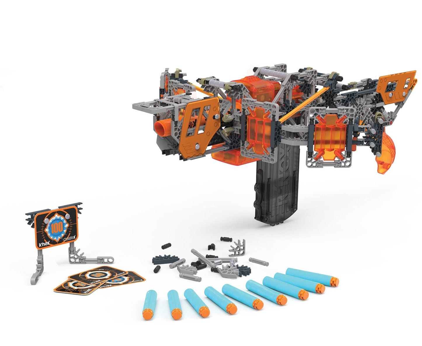 K'NEX Cyber-X C10 Crossover Legacy with Motor - Blasts up to 60 ft - 460 Pieces, 7 Builds, Targets, 10 Darts - Great Gift Kids 8+, includes 460 K'NEX