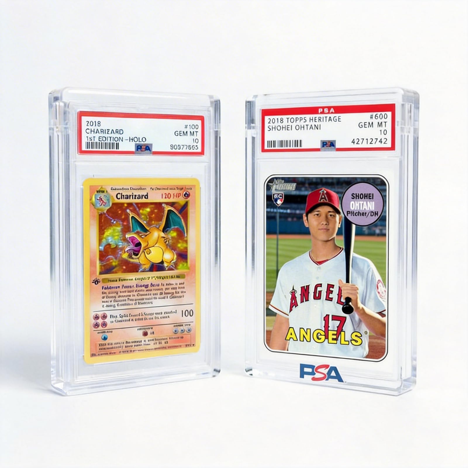 PSA Slab Display Case - 1inch Thick Acrylic Graded Card Display Case with Magnetic Lid, Clear Slab Protector Compatible with PSA & CGC, Card Slab Case