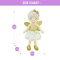 June Garden 12" Enchanted Garden Fairy Doll Joyce - Plush Stuffed Soft Doll Girl Gift - Gold Outfit and Wings